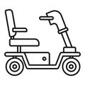 Motorized wheelchair icon, outline style