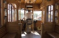 Motorman driving an American streetcar