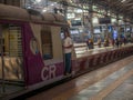 Motorman standing on Train door