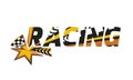 Motorsport event logotype. Extreme racing adventure. Vector illustration