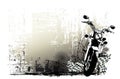 Motorsport, motocross, extreme sport background with motorcycle