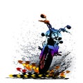 Motorsport, motocross, extreme sport background with motorcycle Royalty Free Stock Photo