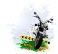 Motorsport, motocross, extreme sport background with motorcycle Royalty Free Stock Photo