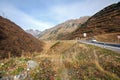 Motorway at the border of the Austrian states of Tyrol and Vorarlberg near the resort of St. Christoph. Austria