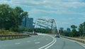 Motorway bridge over the river Saale