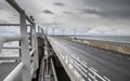 Motorway on Dutch storm protection Delta works Royalty Free Stock Photo