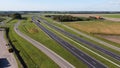 Motorway with few cars, near the exit of Fijnaart in Brabant south of the Netherlands in Europe.