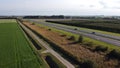 Motorway with few cars, near the exit of Fijnaart in Brabant south of the Netherlands in Europe.