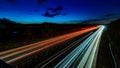 Motorway light streaks with at dusk Royalty Free Stock Photo