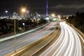 Motorway light trails Royalty Free Stock Photo