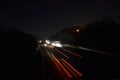Motorway light trails at night Royalty Free Stock Photo