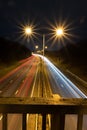 Motorway night light trails Royalty Free Stock Photo