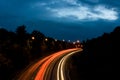 Motorway Night Lights Royalty Free Stock Photo