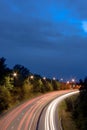 Motorway Night Lights Royalty Free Stock Photo