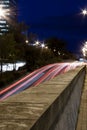 Motorway at night in Madrid, Spain