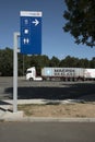 Motorway rest stop area for trucks Royalty Free Stock Photo