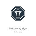 Motorway sign icon vector. Trendy flat motorway sign icon from traffic signs collection isolated on white background. Vector Royalty Free Stock Photo