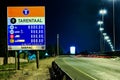 Motorway Signs on Highway at night