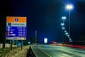 Motorway Signs on Highway at night