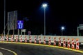 Motorway Signs and reflectors on Highway at night