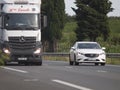 Motorway Traffic Europe Royalty Free Stock Photo