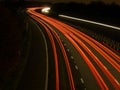 Motorway traffic rear light trails Royalty Free Stock Photo