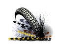 Motosport, motocross, extreme sport background with wheel,