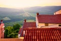 Motovun Croatia. View with high hill Royalty Free Stock Photo