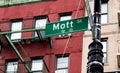 Mott Street Sign in Chinatown New York Royalty Free Stock Photo