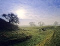 Motte and bailey castle Royalty Free Stock Photo