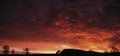 Motte and bailey Castle at sunrise