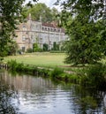 Mottisfont House and Abbey and gardens - north face in front of River Test - in Mottisfont, Hampshire, UK