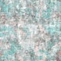 Mottled grunge blotch peeling wall pattern background. Worn aqua blue grey rustic repeat swatch. Seamless stucco plaster