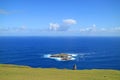 Motu Nui Island, with the Smaller Motu Iti Island and the Motu Kao Kao Sea Stack View from Orongo Village on Easter Island, Chile Royalty Free Stock Photo