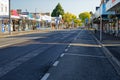 Motueka High Street, South Island, New Zealand, March 28 2020: Empty High Street in Motueka New Zealand as businesses close as a