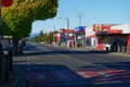 Motueka High Street, South Island, New Zealand, March 28 2020: A nearly empty High Street in Motueka New Zealand as businesses