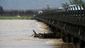Motueka River bridge at Motueka just above the flooded Motueka river