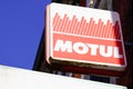 Motul motor oil logo and sign text front of garage station car motorbike lubricants Royalty Free Stock Photo