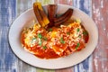 Motulenos eggs breakfast of Mexico