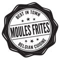 Moules frites grunge rubber stamp Royalty Free Stock Photo