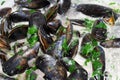 Moules Mariniere Cooking Royalty Free Stock Photo