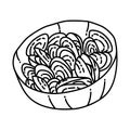 Moules Marinieres Icon. Doodle Hand Drawn or Outline Icon Style