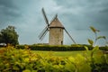 Moulin de pierre, old windmill in Hauville, France Royalty Free Stock Photo