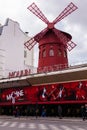 Moulin Rouge, Famous Cabaret Landmark in Paris France Royalty Free Stock Photo