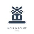 moulin rouge icon in trendy design style. moulin rouge icon isolated on white background. moulin rouge vector icon simple and