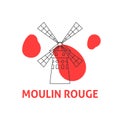 Moulin Rouge Line Concept Royalty Free Stock Photo