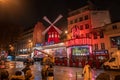 Moulin rouge night cabaret view in Paris. Royalty Free Stock Photo