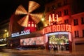 Moulin Rouge by night in Paris Royalty Free Stock Photo