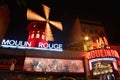 Moulin Rouge by night in Paris Royalty Free Stock Photo