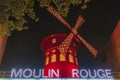 Moulin Rouge at night - Paris - France Royalty Free Stock Photo